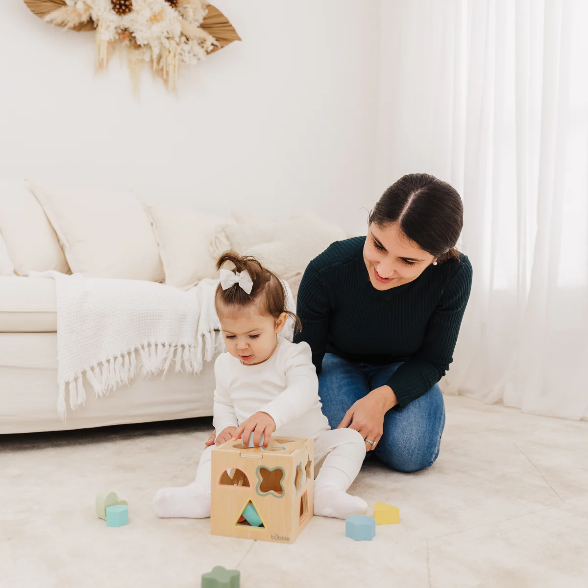 Bubble Wooden Shape Sorting Cube - Image 20