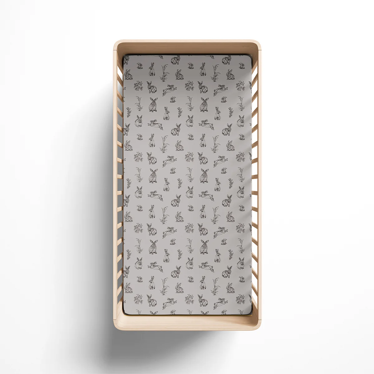 Burrow and Be Cot Fitted Sheet-Grey Burrowers