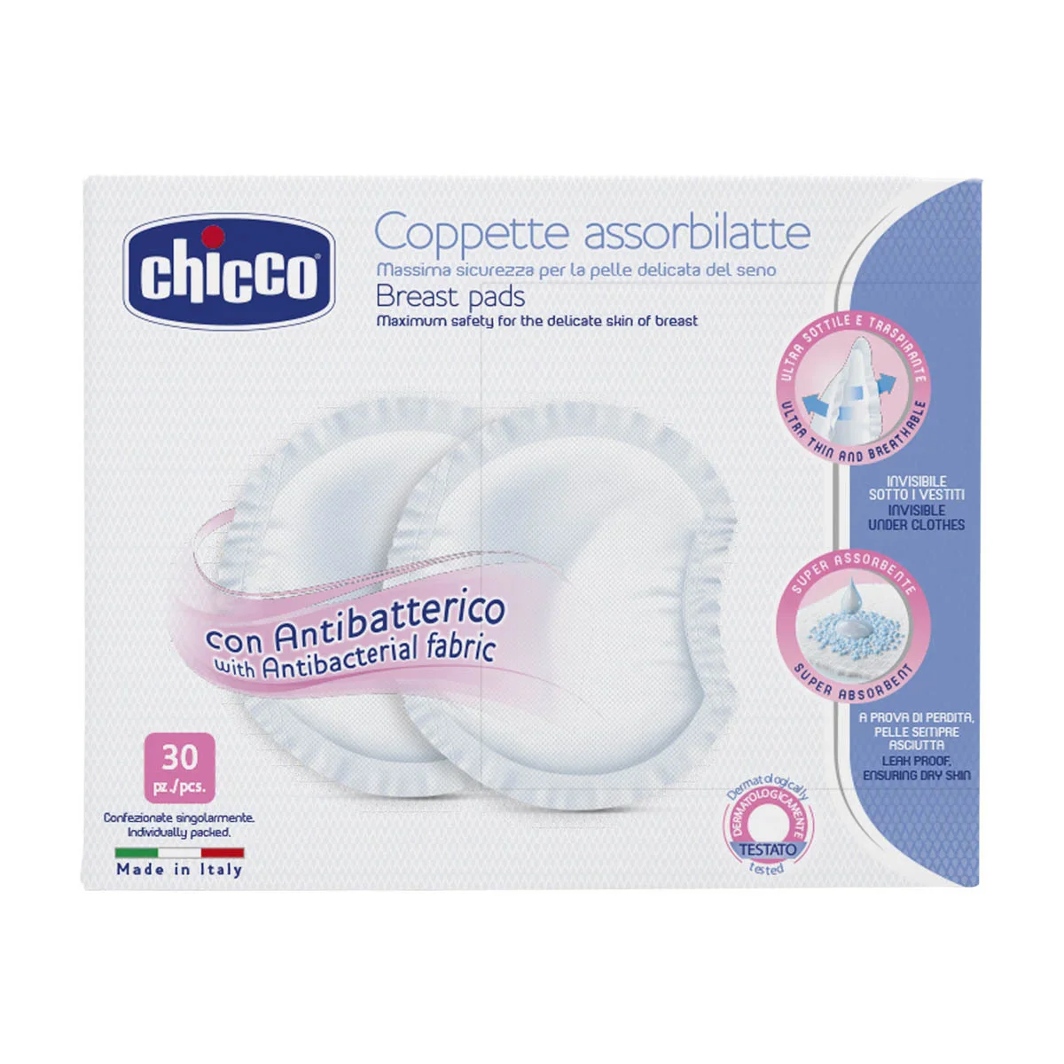 Chicco Antibacterial Breast Pads - 30 Pack - Image 2