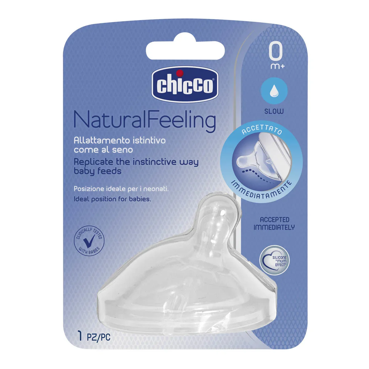 Chicco Natural Feeling Regular Teat 0m+ - 1 Pack - Image 2