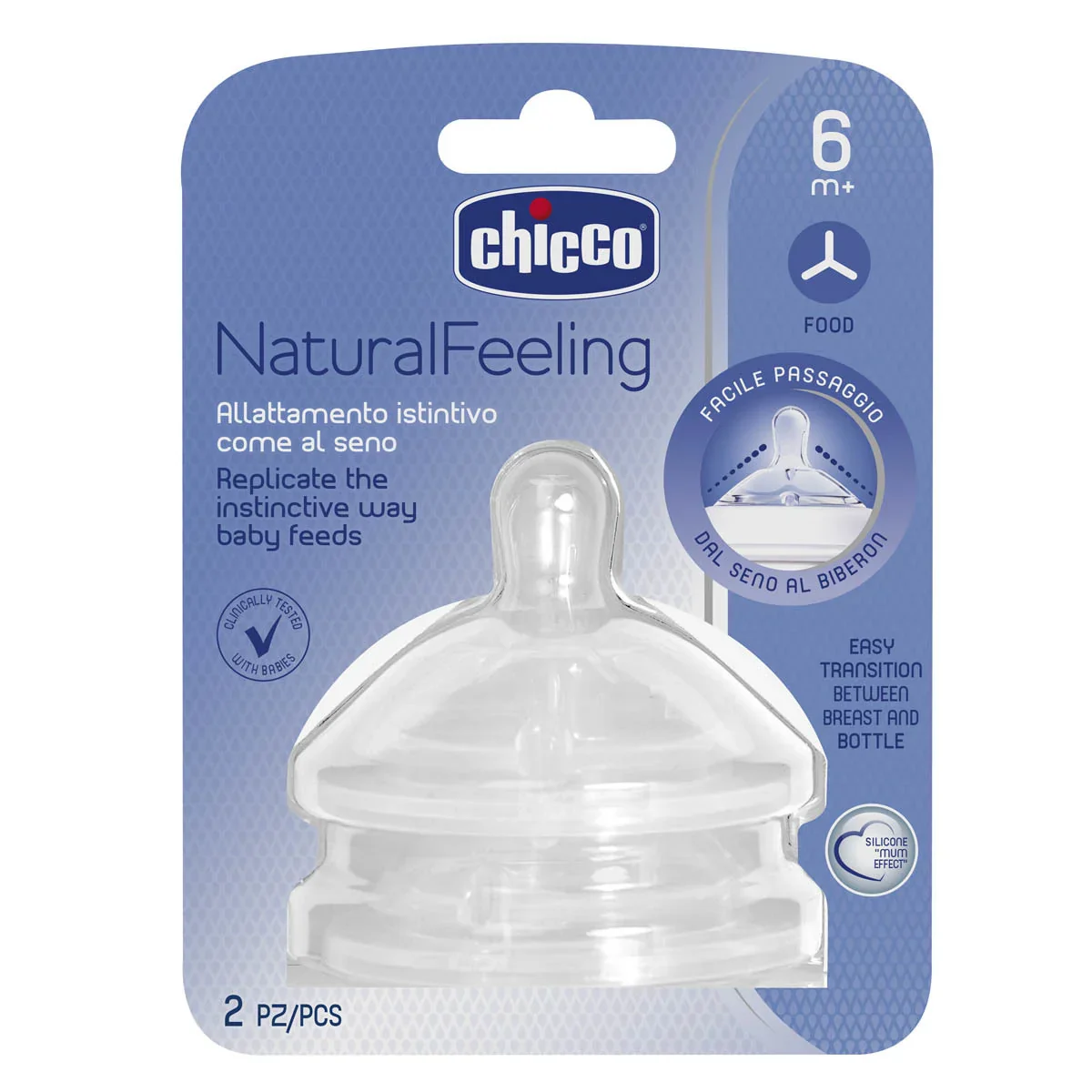 Chicco Natural Feeling Food Teat 6m+ - 2 Pack - Image 2
