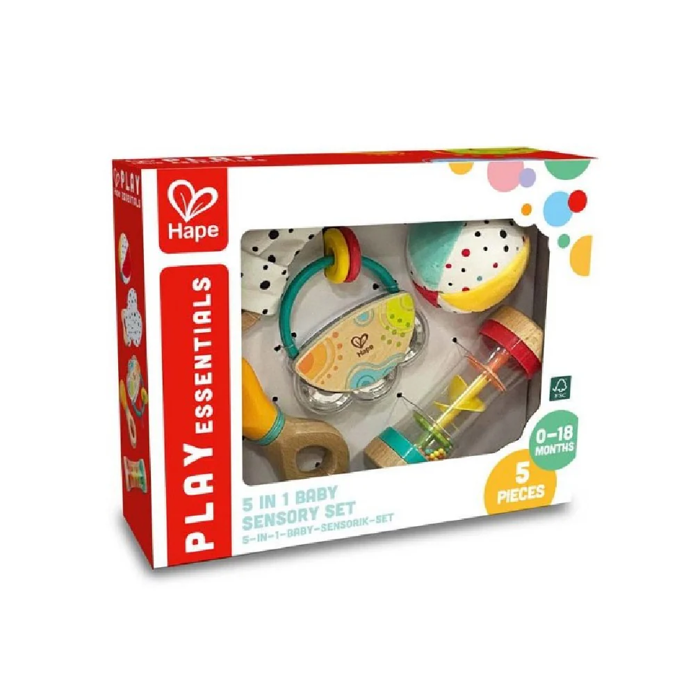 Hape Play Essentials 5 in 1 Baby Sensory Set - Image 12