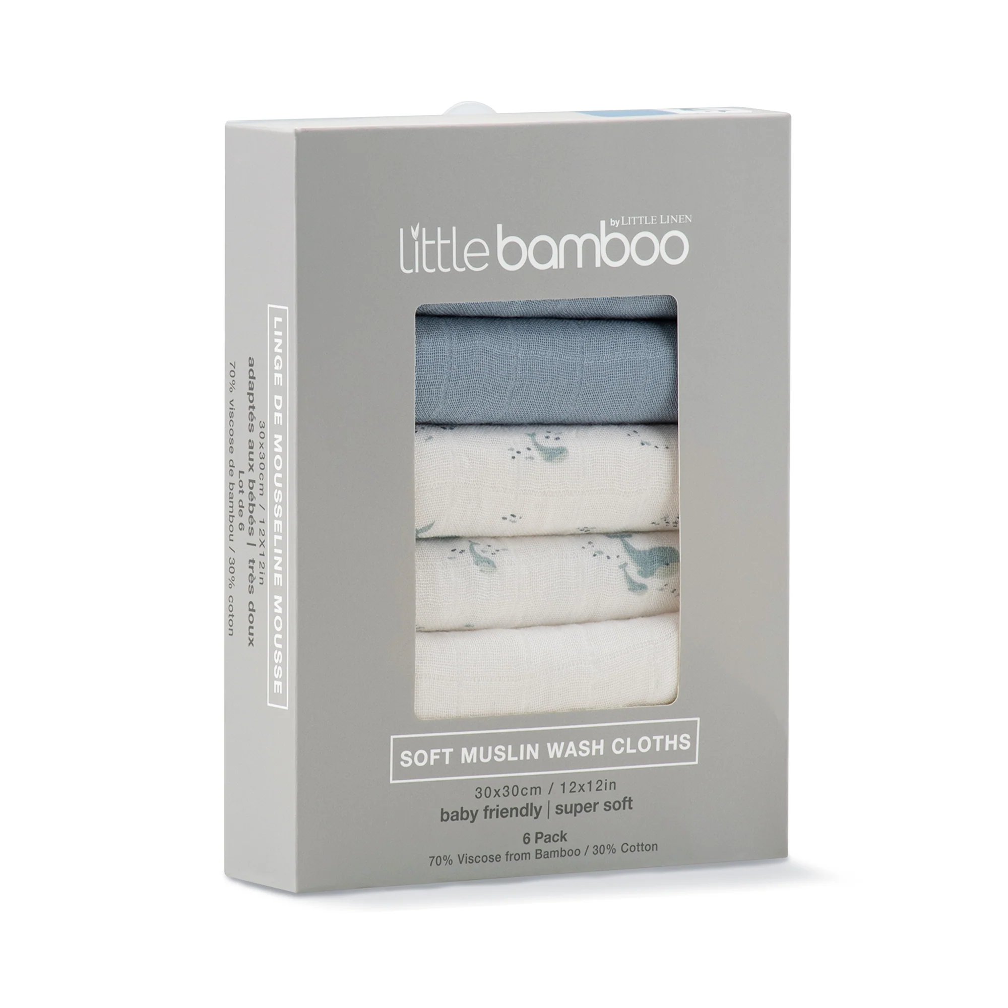 Little Bamboo Muslin Washers 6pk - Image 3