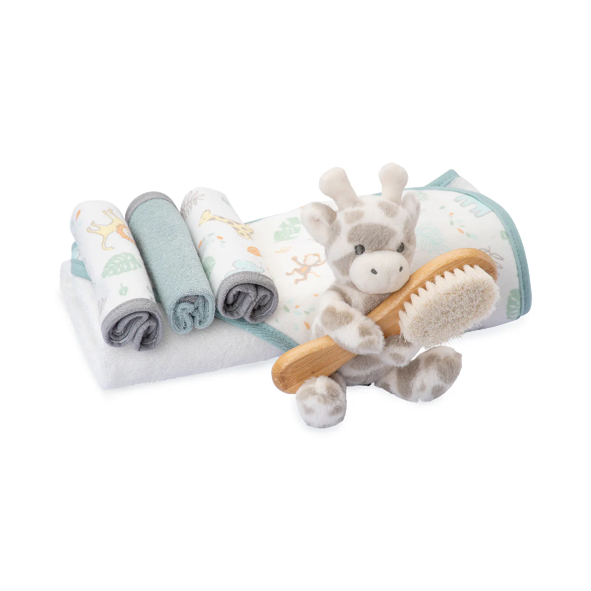 Little Linen Bath Gift Set Savanna Giraffe - Image 2