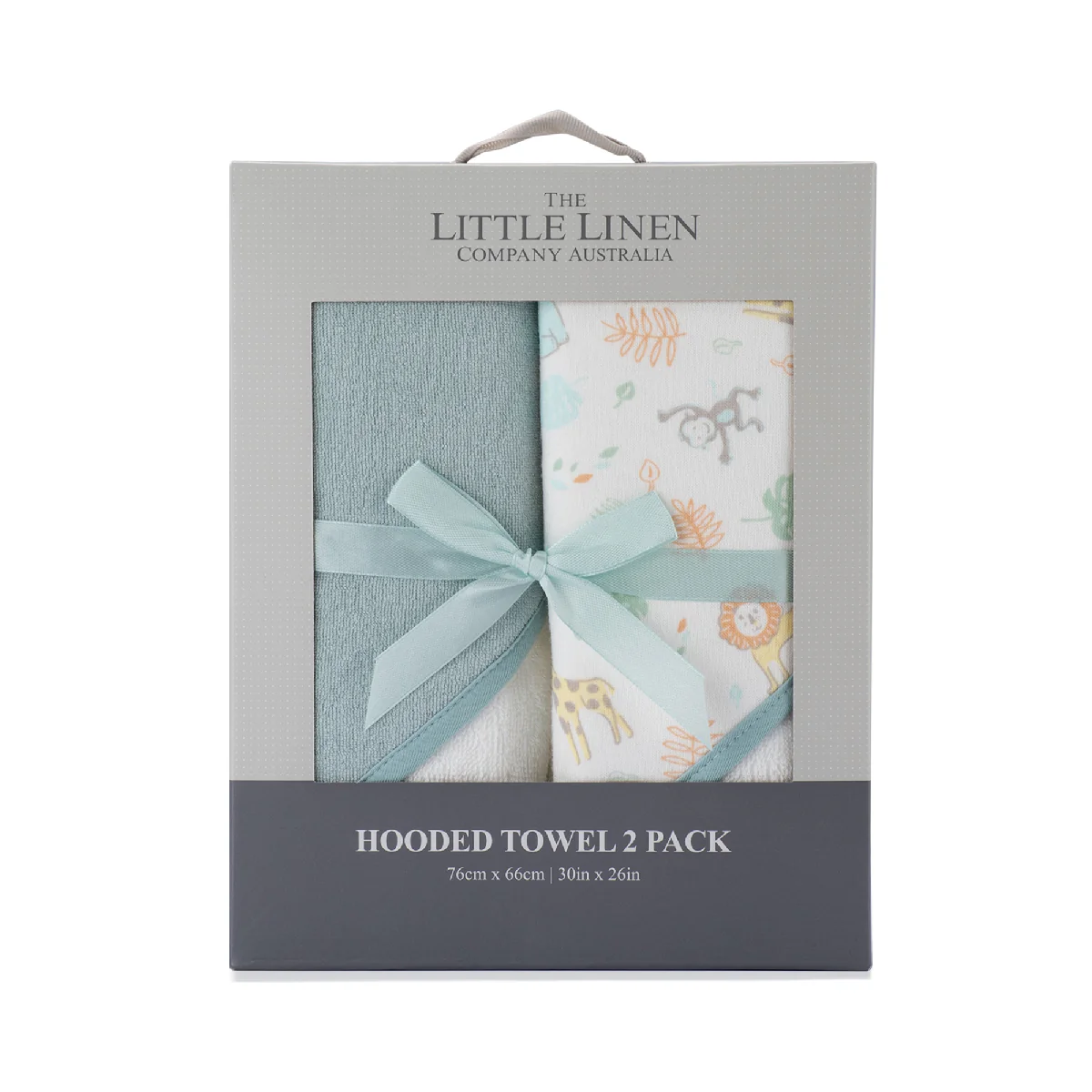 Little Linen Hooded Towel 2pk Savannah Giraffe