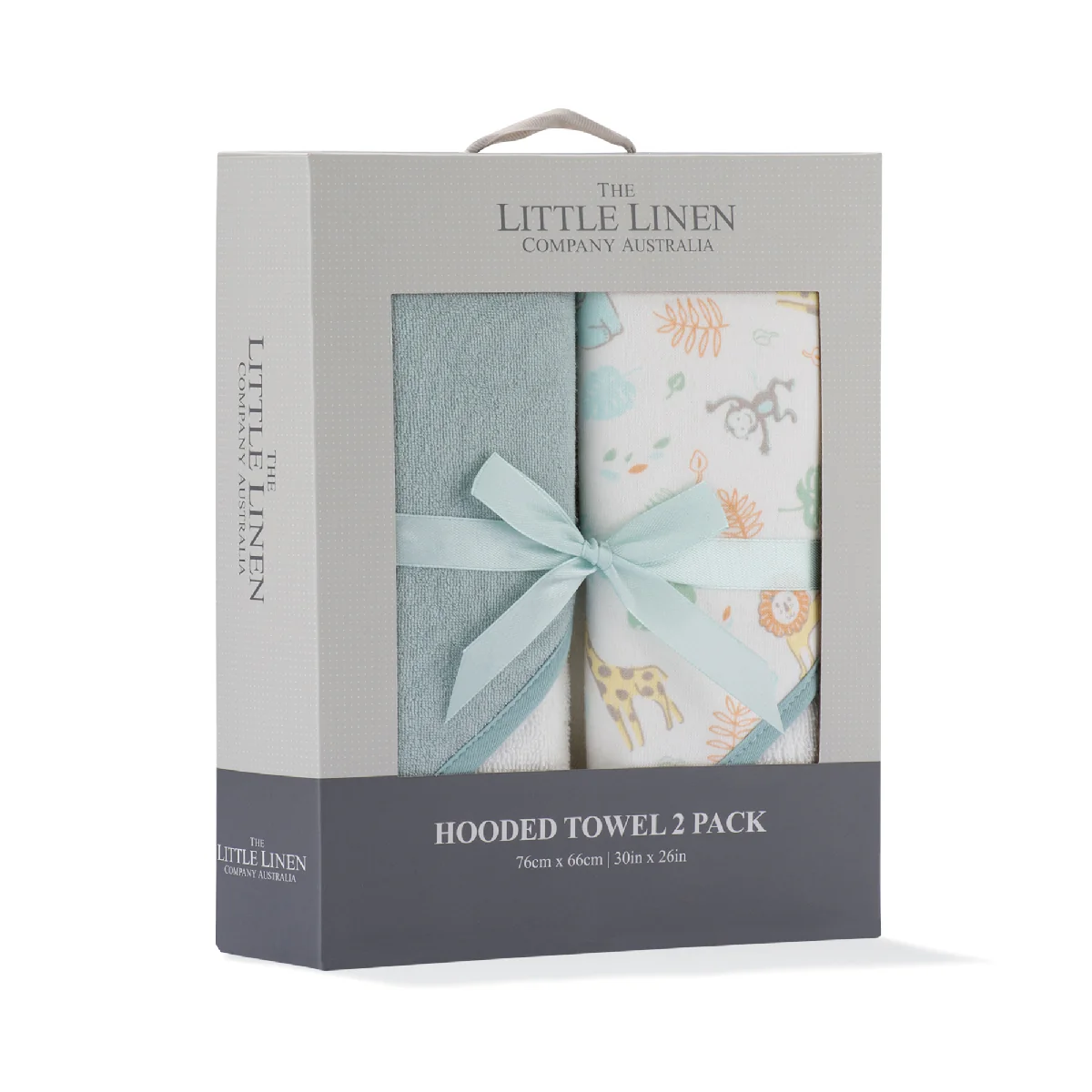 Little Linen Hooded Towel 2pk Savannah Giraffe - Image 2