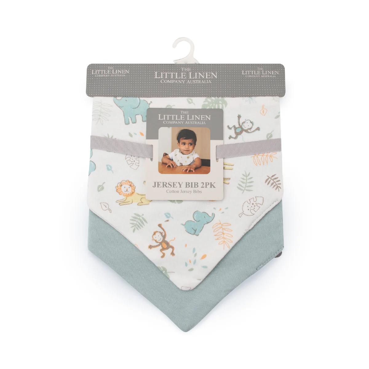Little Linen Jersey Bib 2pk Savanna Giraffe