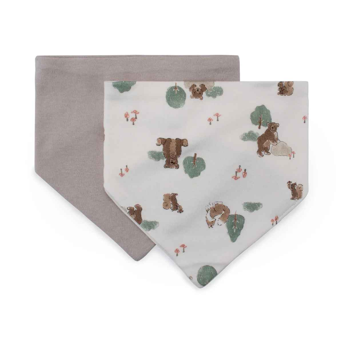 Little Linen Jersey Bib 2pk Willow Bear - Image 2