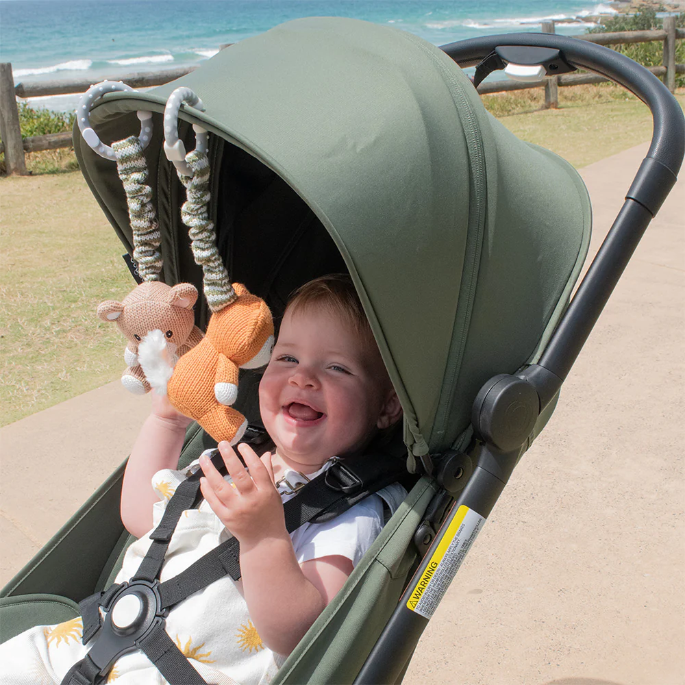 Living Textiles Bear & Fox - Stroller Toy 2pk - Image 2