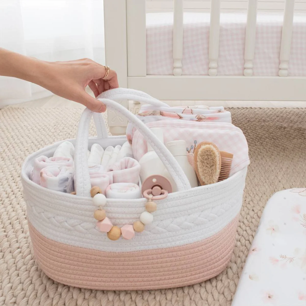 Living Textiles Cotton Rope Nappy Caddy - Image 2