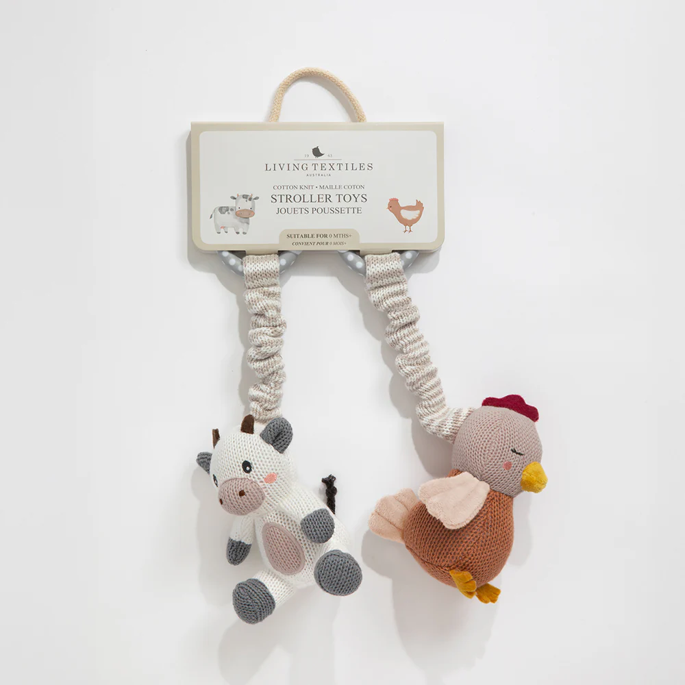 Living Textiles Cow & Chicken - 2pk Stroller Toy
