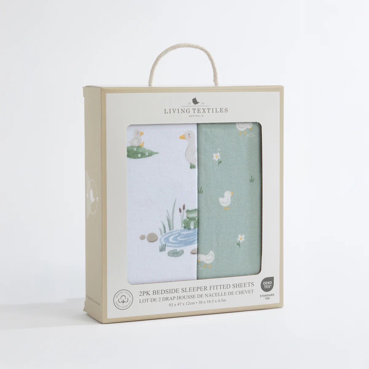 Living Textiles Goosey Goosey - Jersey Bedside Sleeper Fitted Sheet 2pk - Image 6