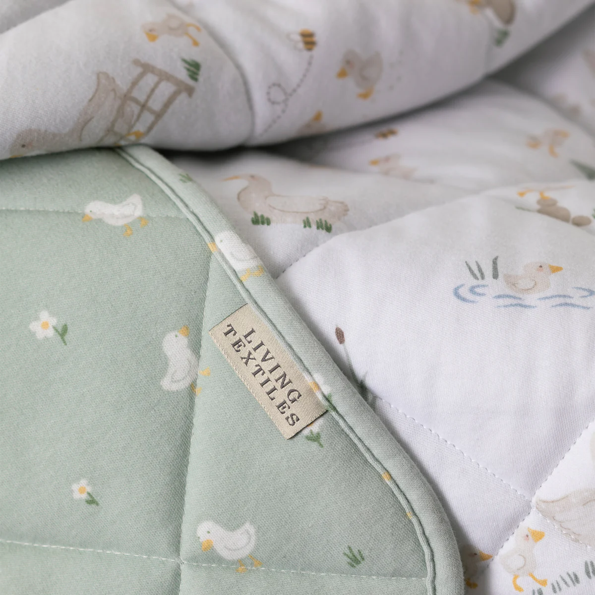 Living Textiles Goosey Goosey - Reversible Jersey Cot Comforter - Image 3