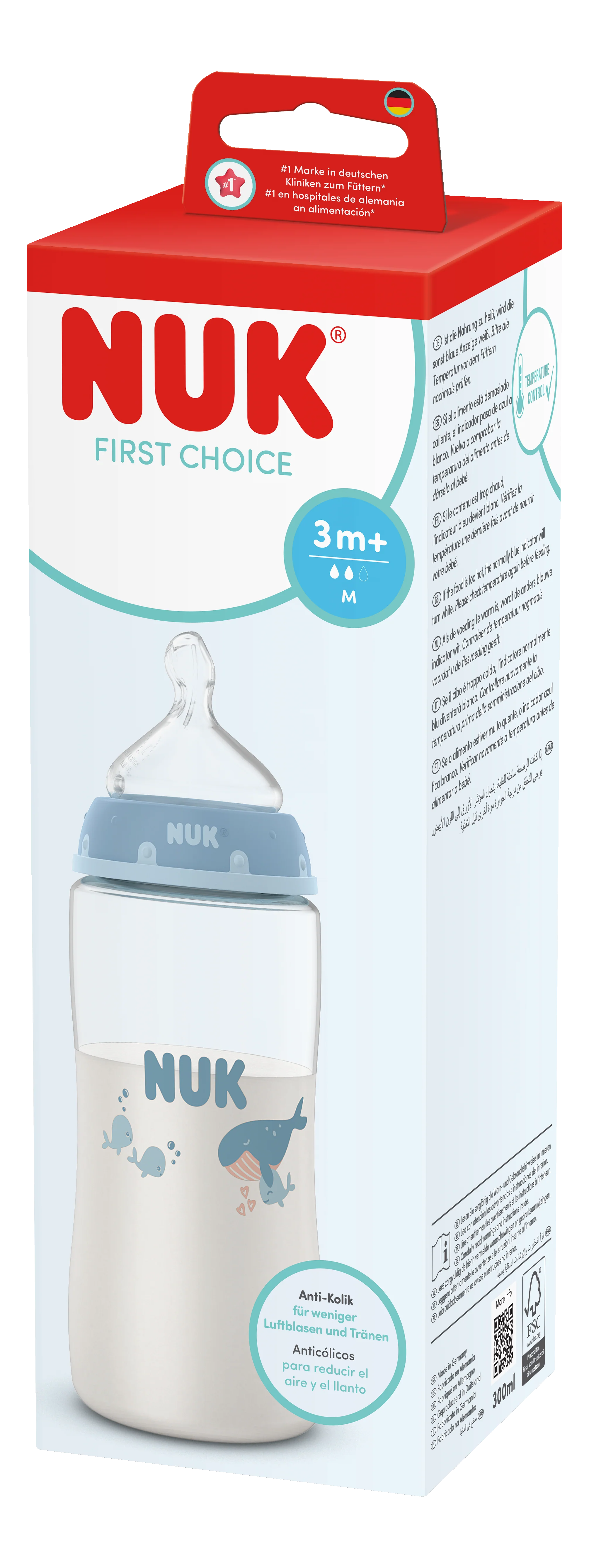 NUK First Choice PP Bottle 300ml / 3m+ M Teat - Image 3