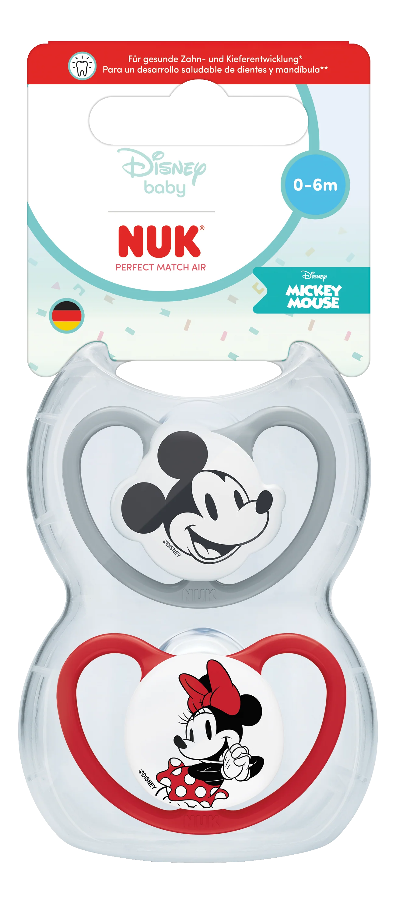 NUK Perfect Match Air Mickey Soothers 0-6mths 2pk - Image 2