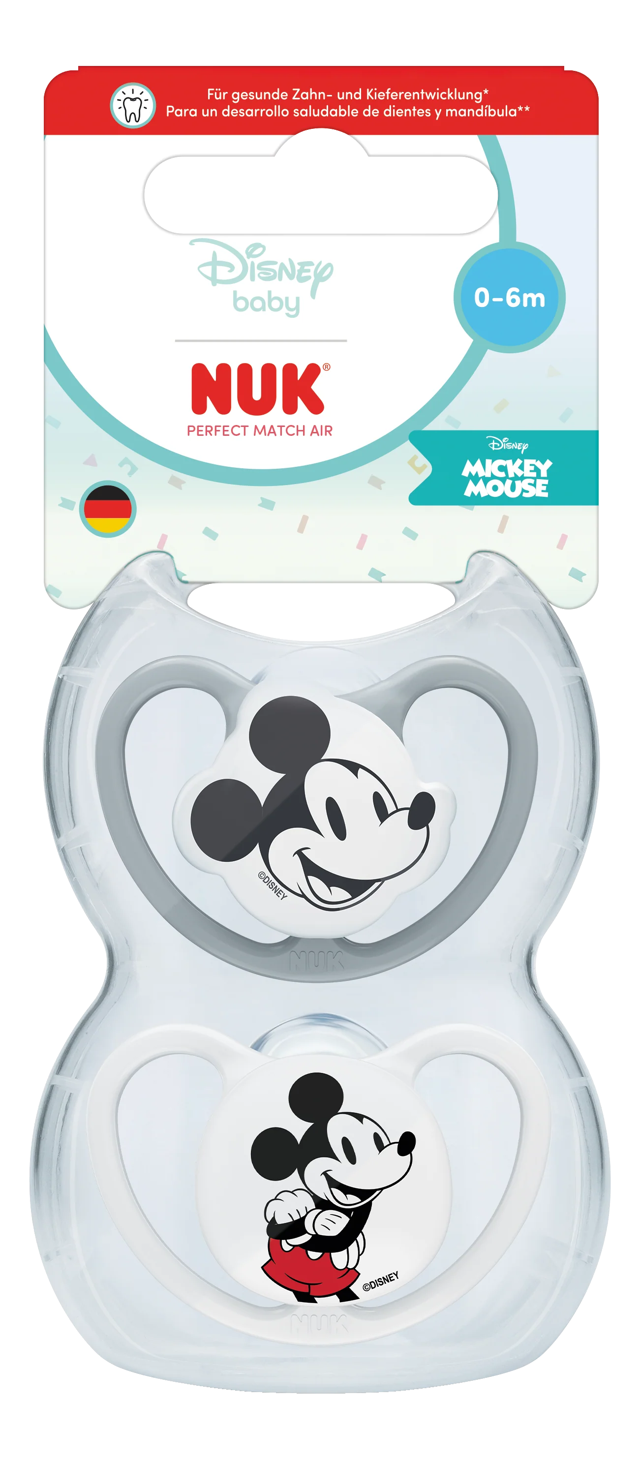 NUK Perfect Match Air Mickey Soothers 0-6mths 2pk - Image 3