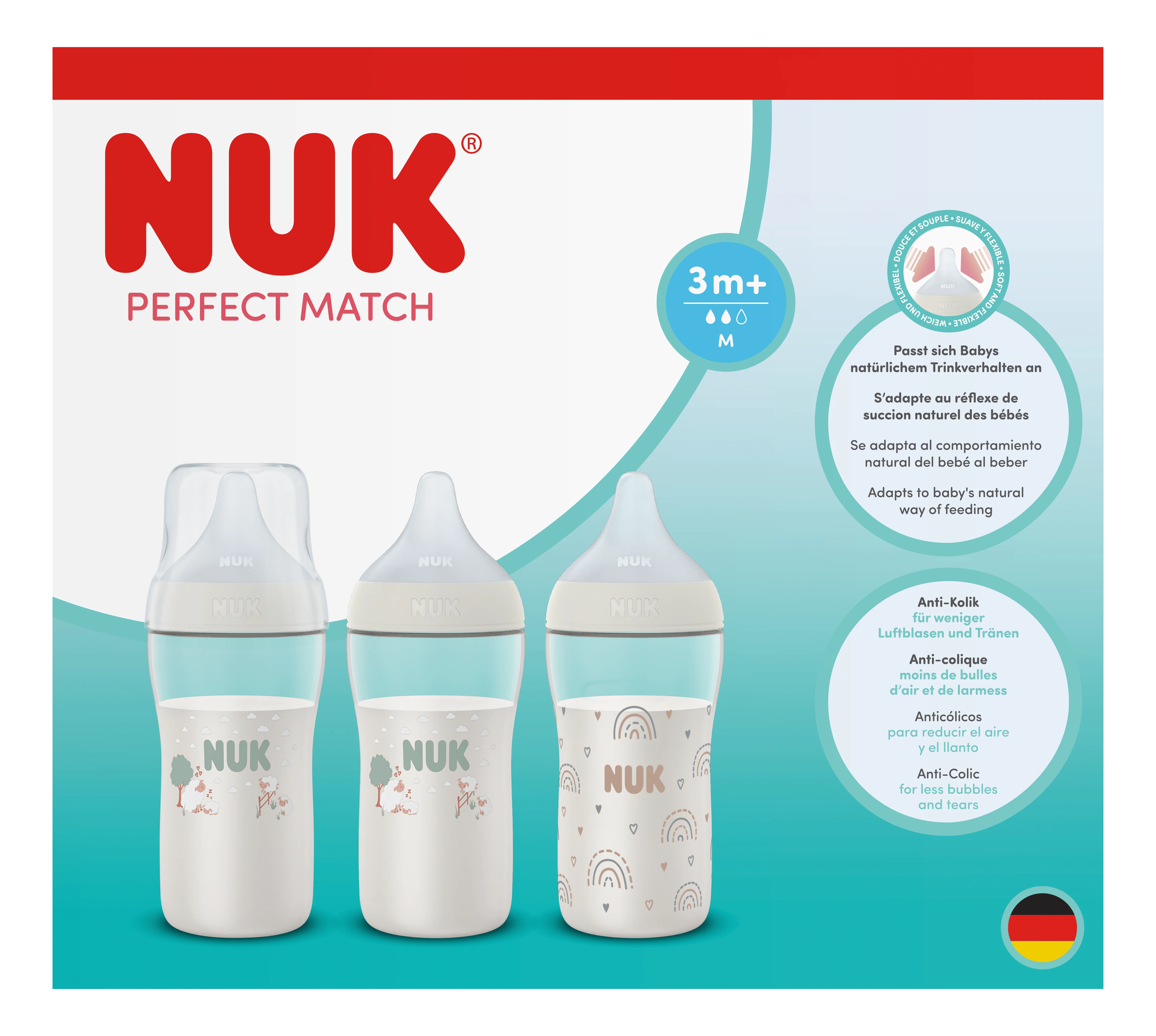 NUK Perfect Match PP 260ml Bottle 3pk - Image 2