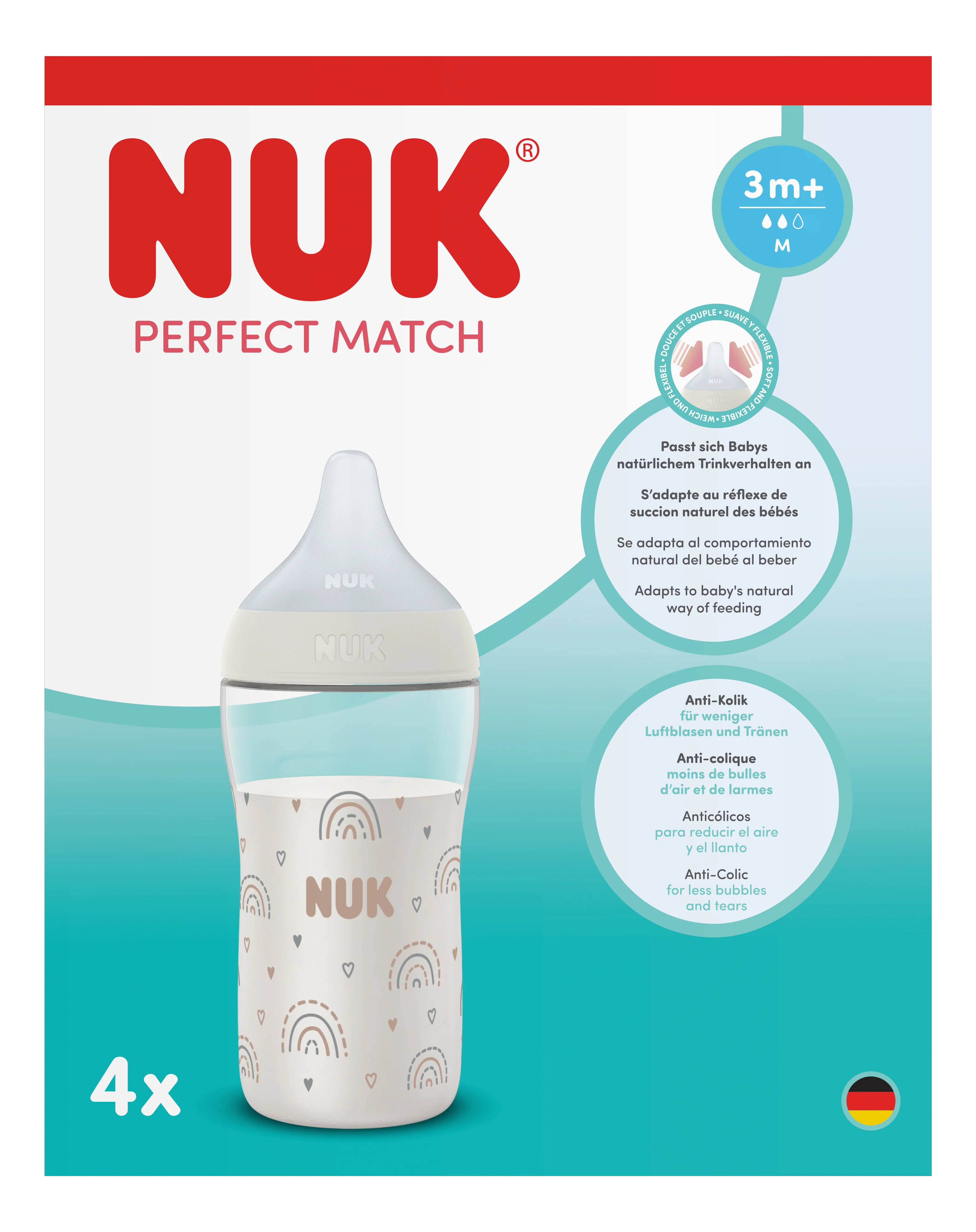 NUK Perfect Match PP 260ml Bottle 4pk - Image 2
