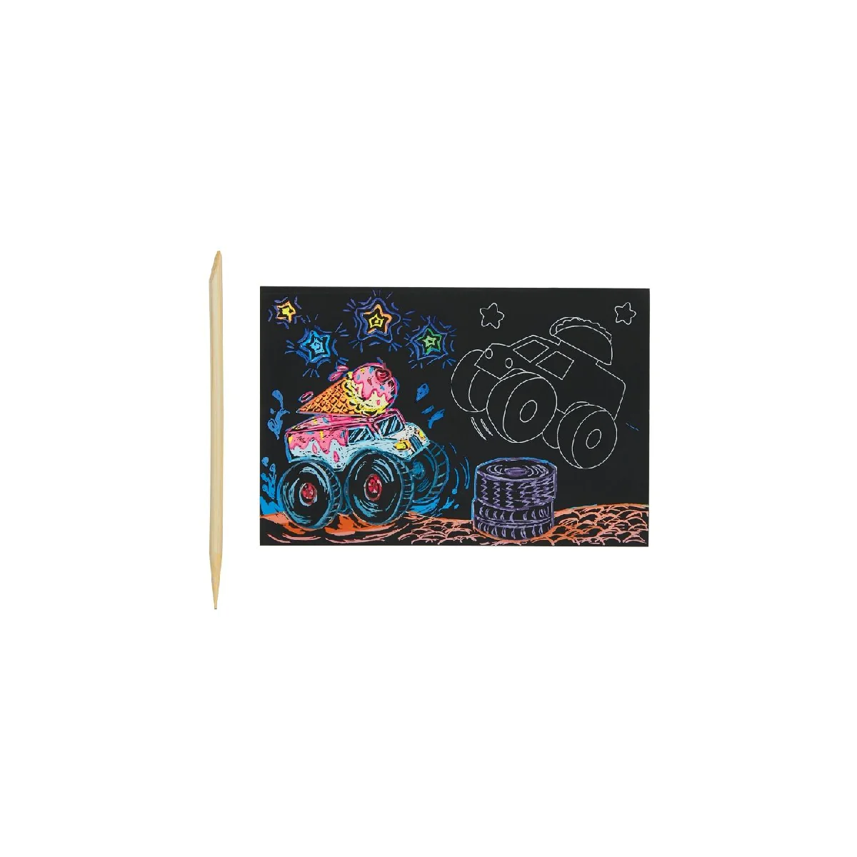 Ooly Mini Scratch & Scribble Art Kit - Monster Truck - Image 2