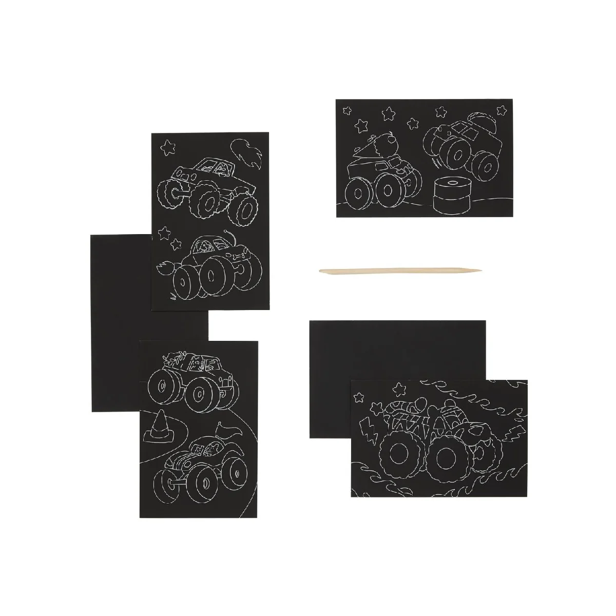 Ooly Mini Scratch & Scribble Art Kit - Monster Truck - Image 3