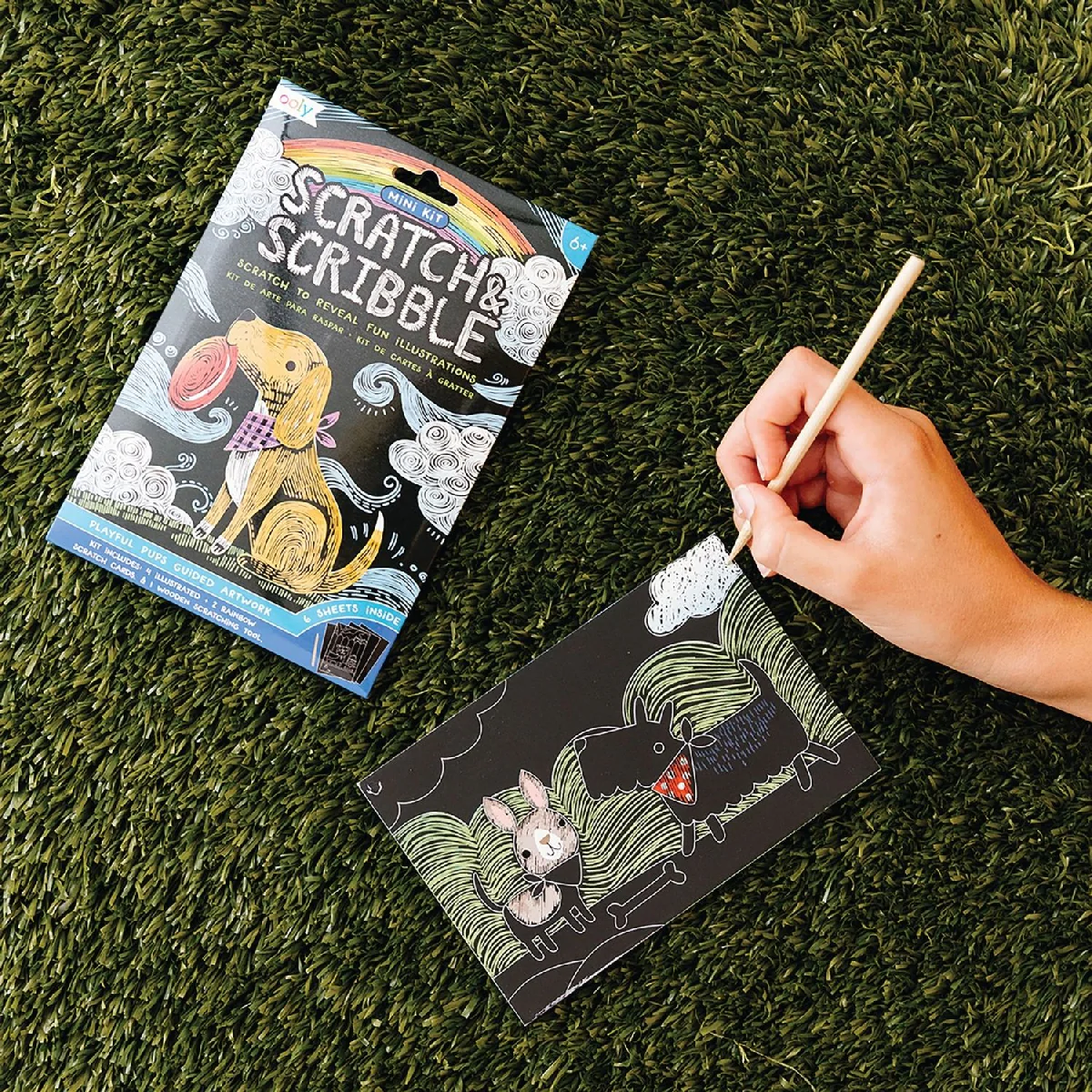 Ooly Mini Scratch & Scribble Art Kit - Playful Pups - Image 6