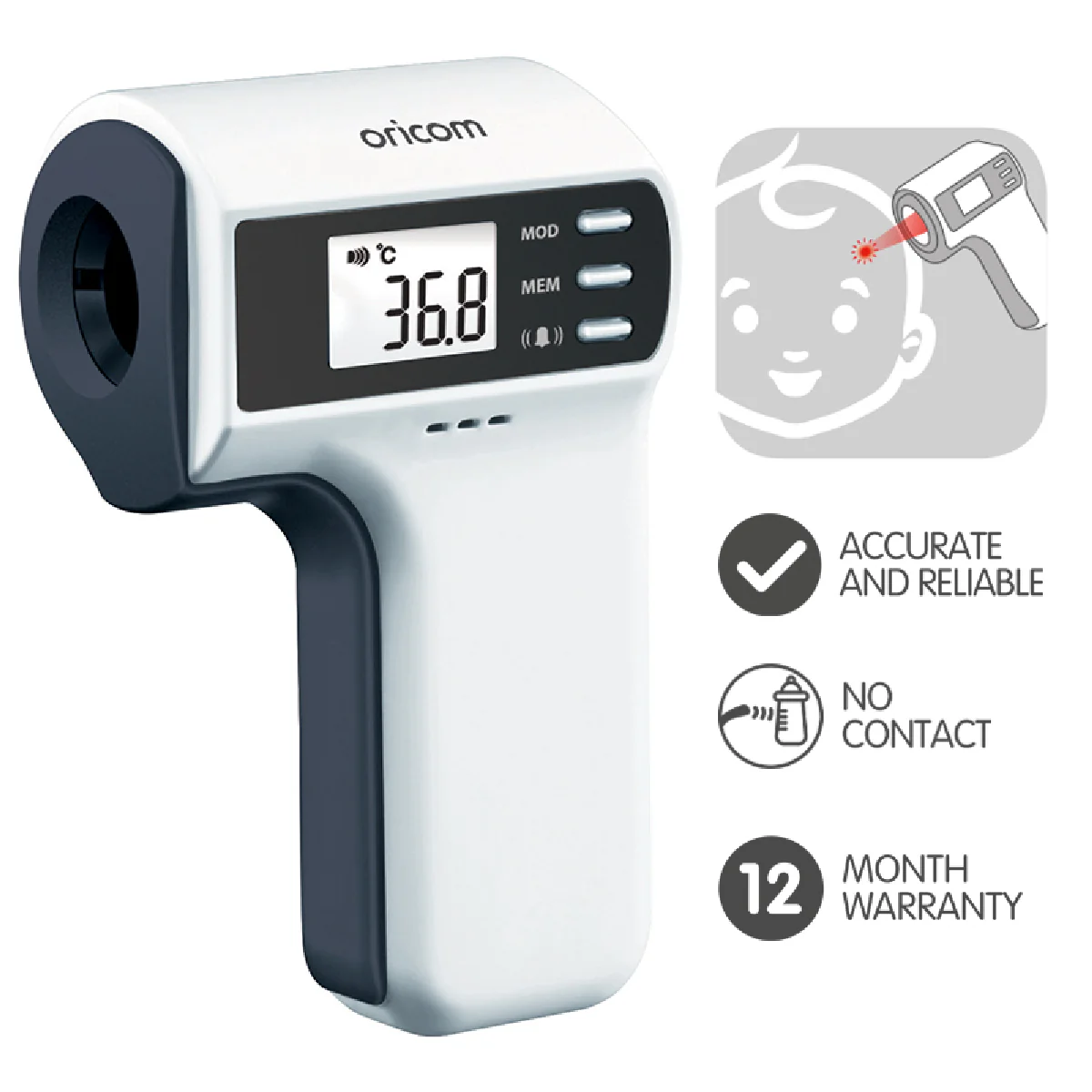 Oricom Non-Contact Infrared Thermometer - Image 2