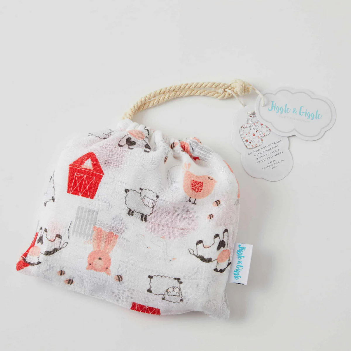 Pilbeam Printed Muslin Baby Bib - 2 Pack - Image 5