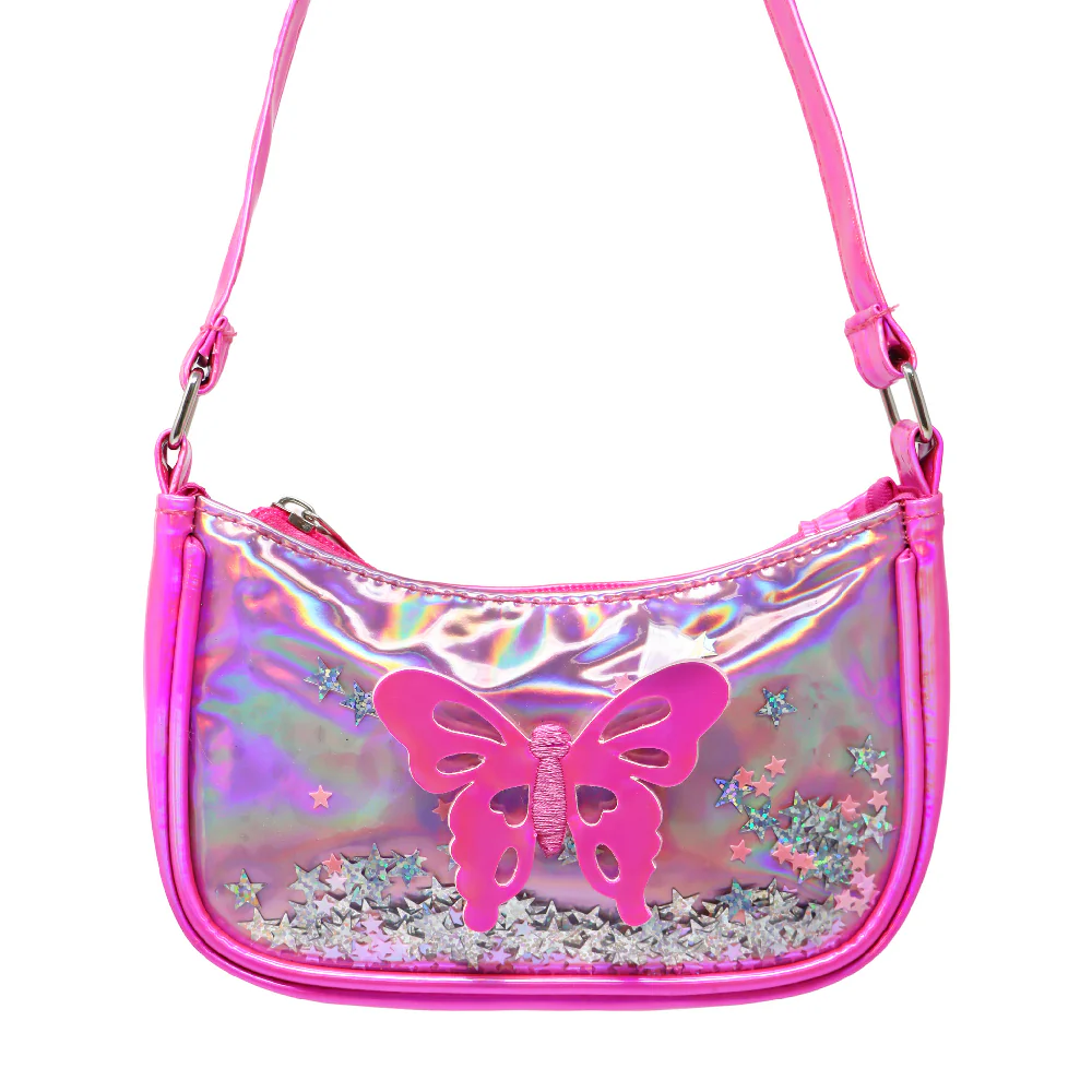 Pink Poppy Butterfly Fashion Handbag