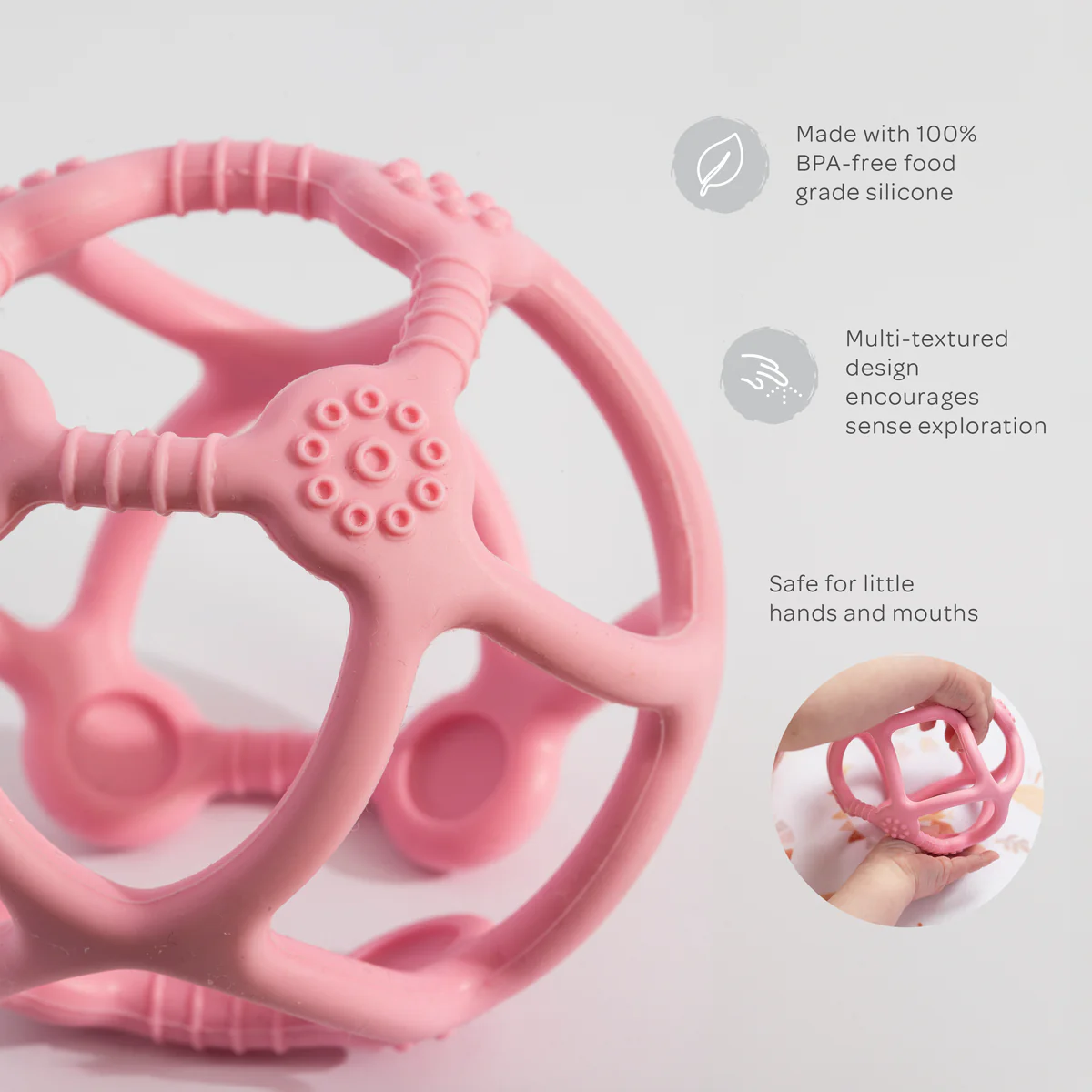 Playground Silicon Teether Balls Light Pink - Image 7