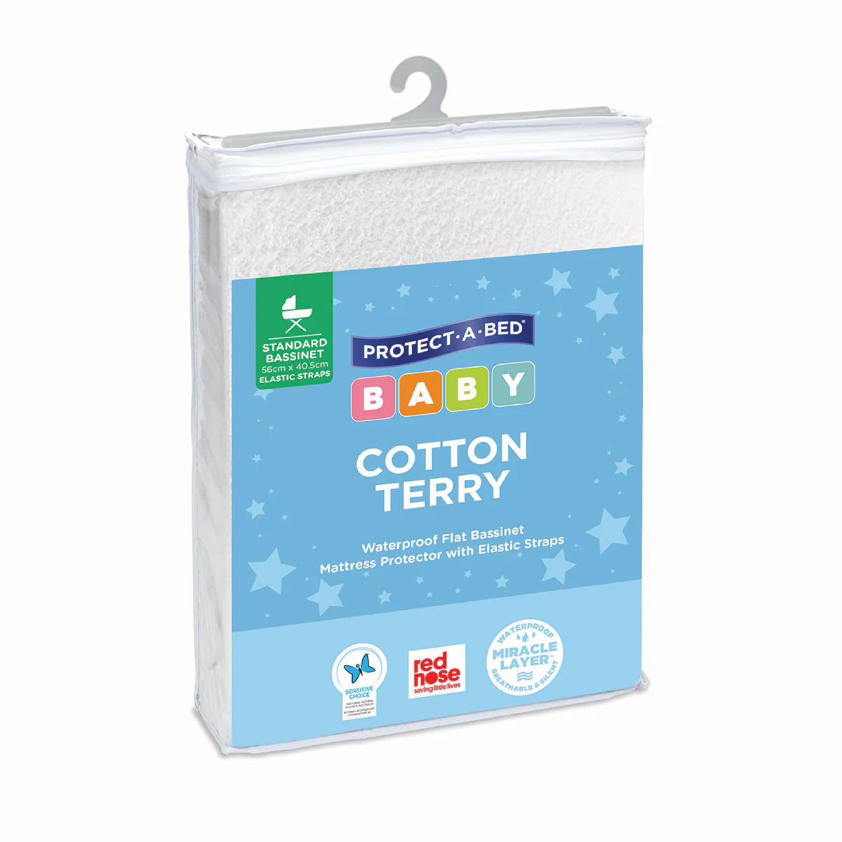 Protect-A-Bed Cotton Terry Elastic Flat Bassinet Mattress Protector