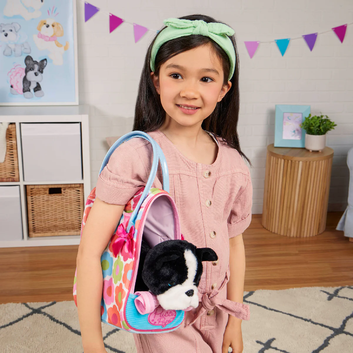 Pucci Pup Plush Pup & Flower Print Glam Bag - Image 2